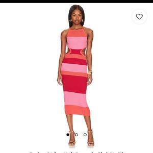 Camila Coelho Emlyn Stripe Knit Dress in Pink Multi from Revolve